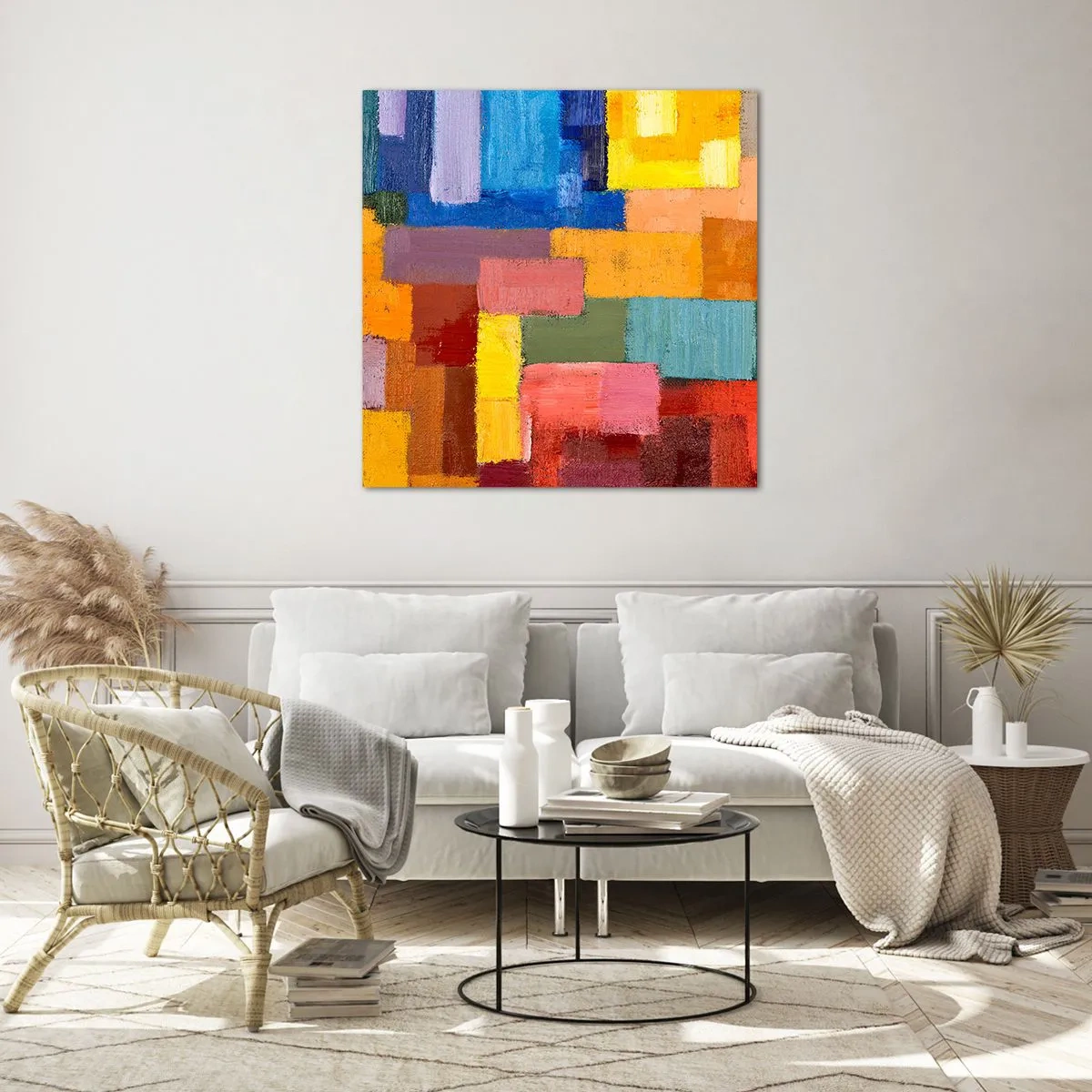 Obraz na skle - Každý iný, všetky farebné - 60x60 cm