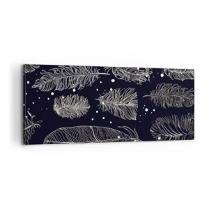 Obraz na plátne - Čipka s perím - 100x40 cm