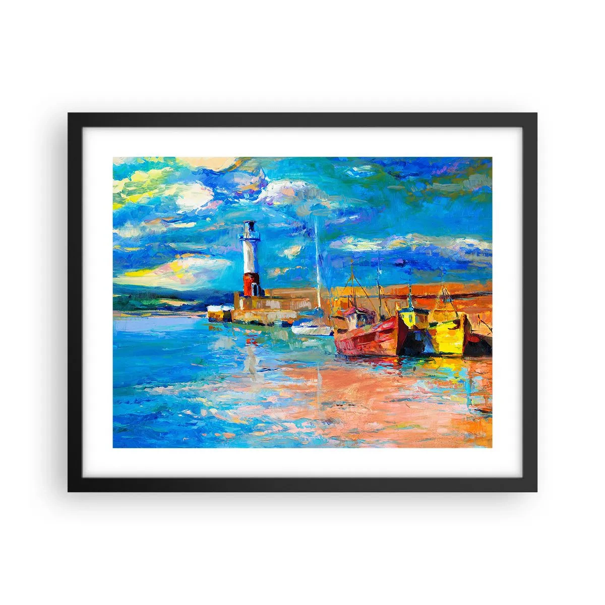 Plagát v čiernom ráme - Popoludní v dúhovom zálive - 50x40 cm
