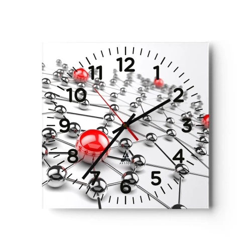 Nástenné hodiny - Strieborná sieť - 40x40 cm