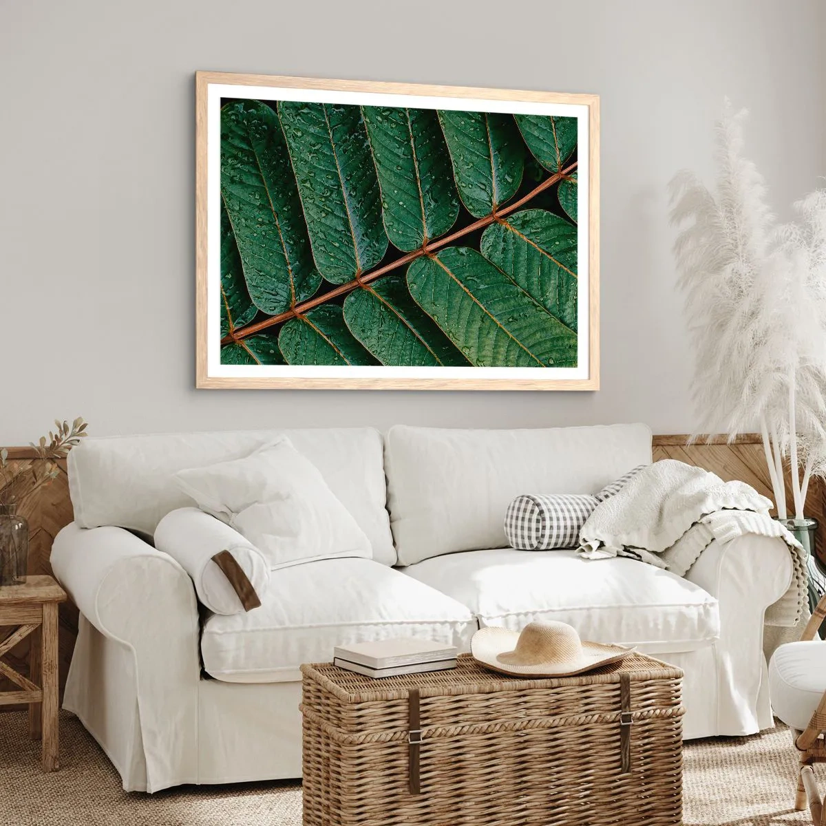 Plagát v ráme zo svetlého duba - V zelenom rytme - 100x70 cm