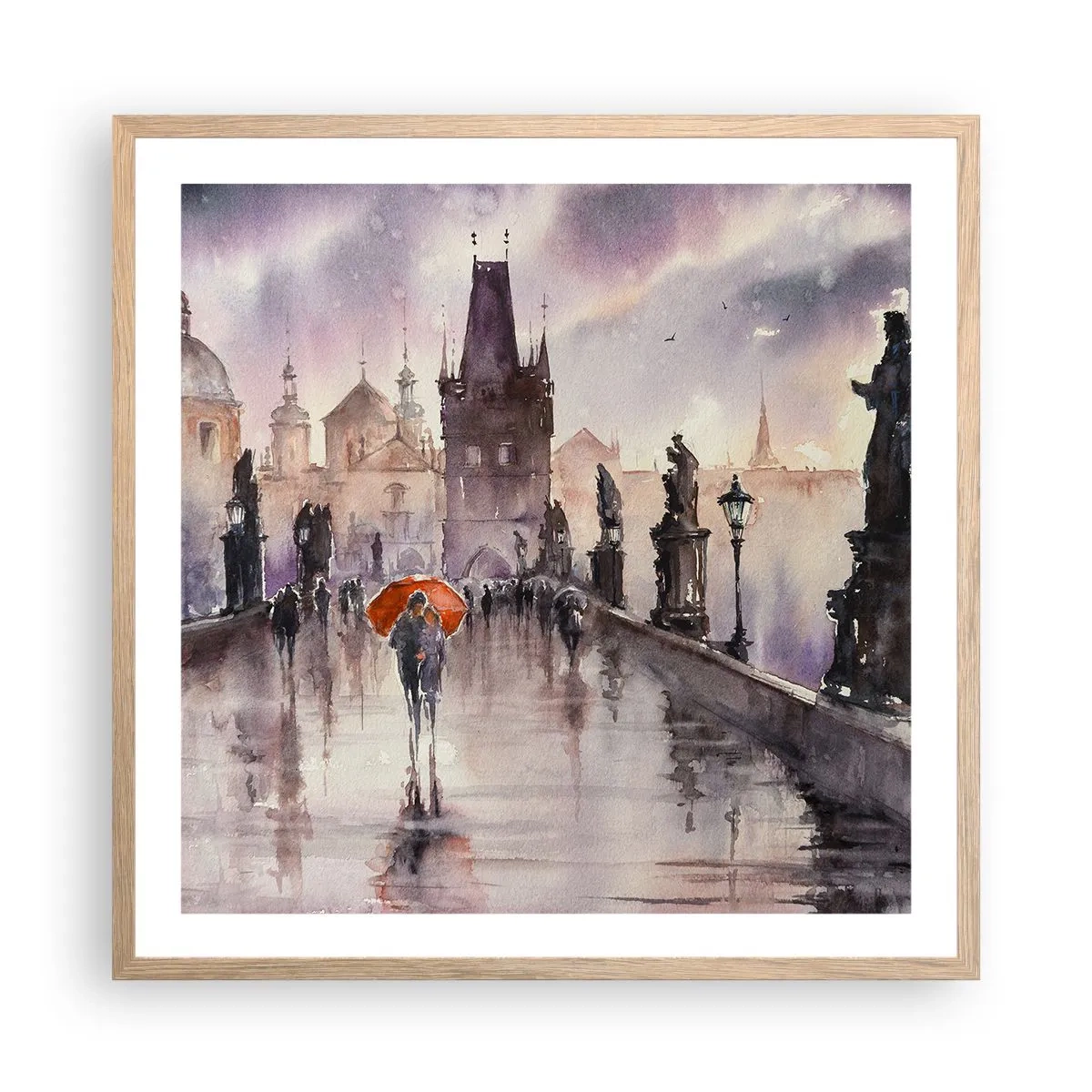 Plagát v ráme zo svetlého duba - Ľudia sa nemenia - 60x60 cm