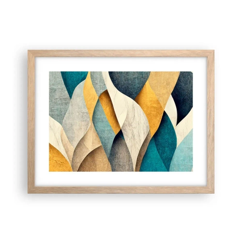 Plagát v ráme zo svetlého duba - Rytmus a vlnenie - 40x30 cm