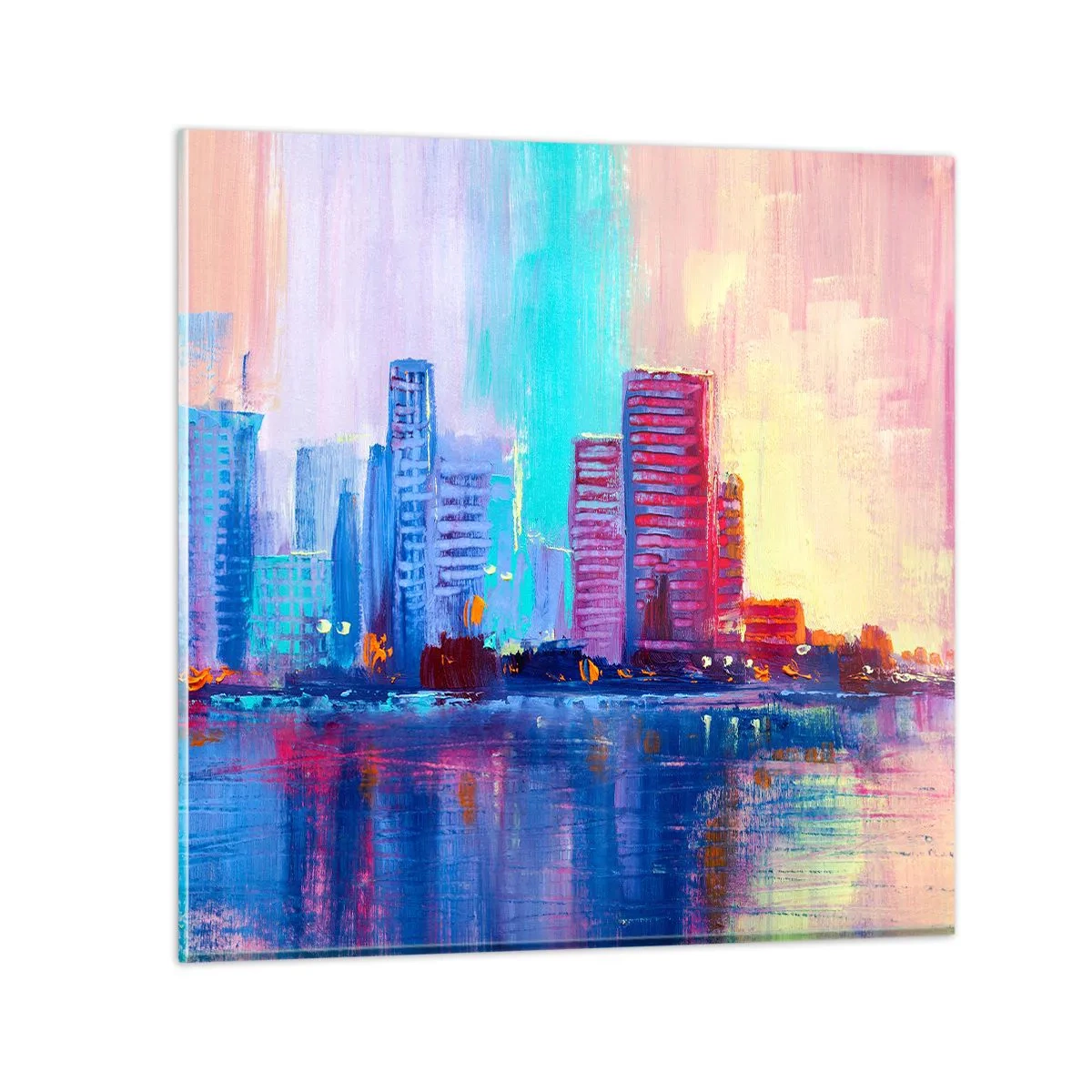 Obraz na skle - Vykúpané vo farbách - 30x30 cm