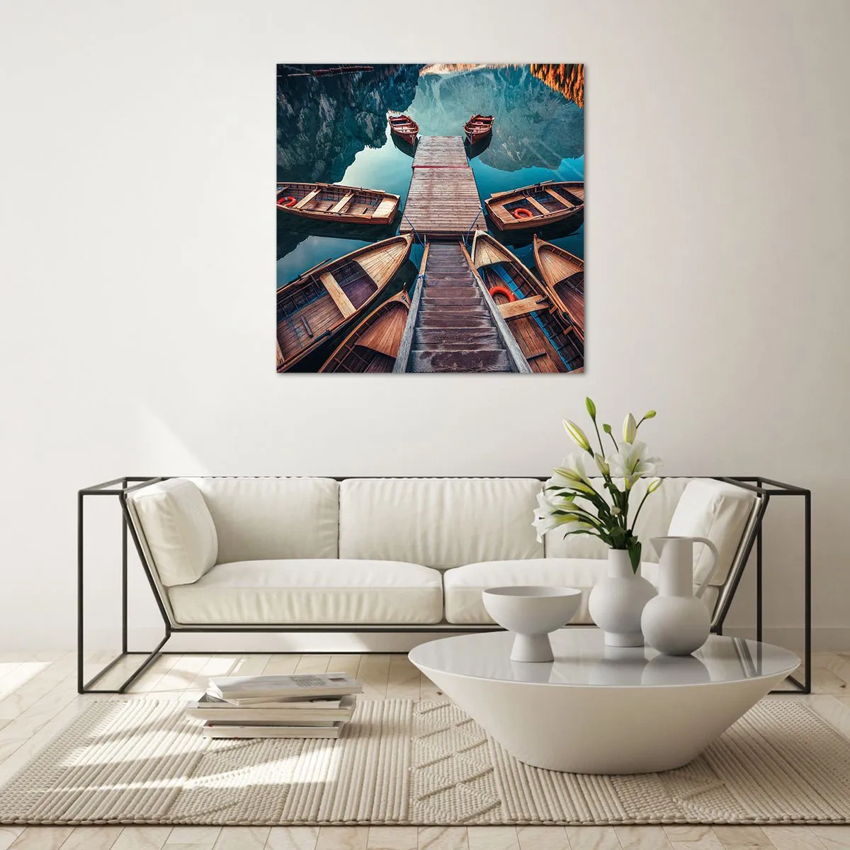 Obraz na skle - Čakám v prístave - 70x70 cm