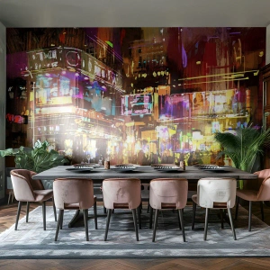 Fototapeta Premium Canvas - V mori svetla - Mesto, Architektúra, Nočný život - 200x140 cm