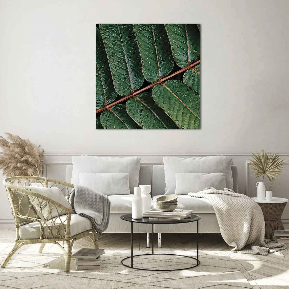 Obraz na skle - V zelenom rytme - 60x60 cm