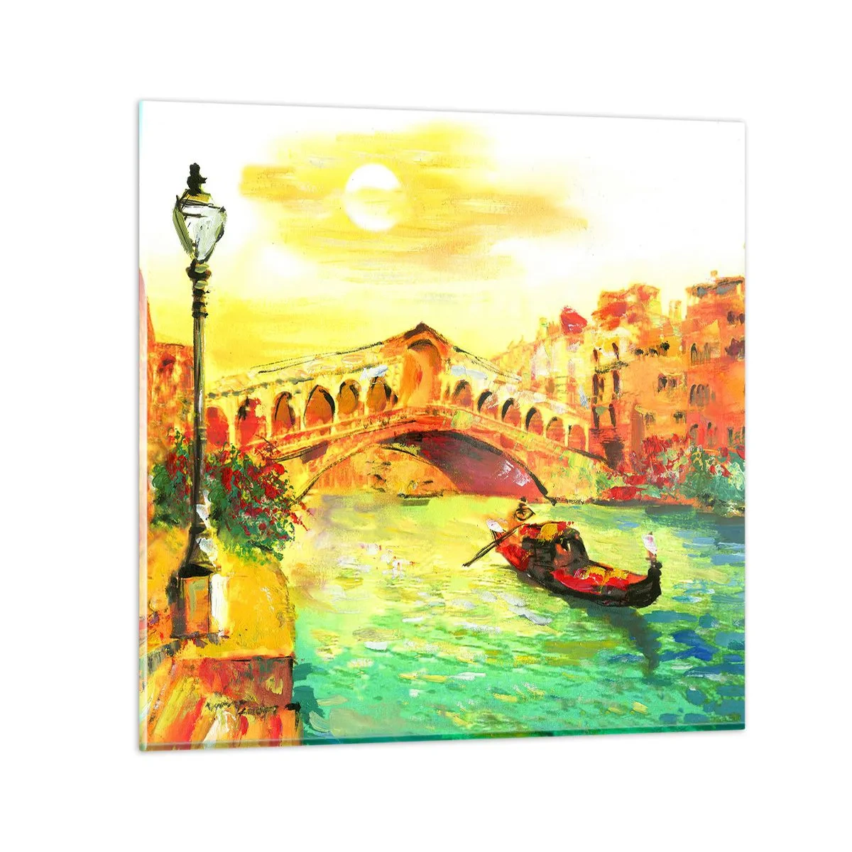 Obraz na skle - Púť zamilovaných - 30x30 cm