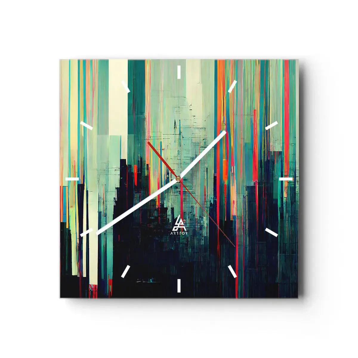 Nástenné hodiny - Futuristické mesto - 40x40 cm