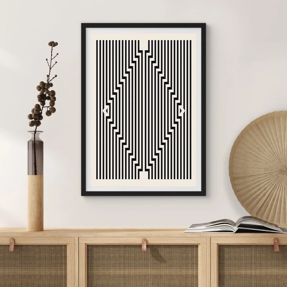 Plagát v čiernom ráme - Geometrická ilúzia - 61x91 cm