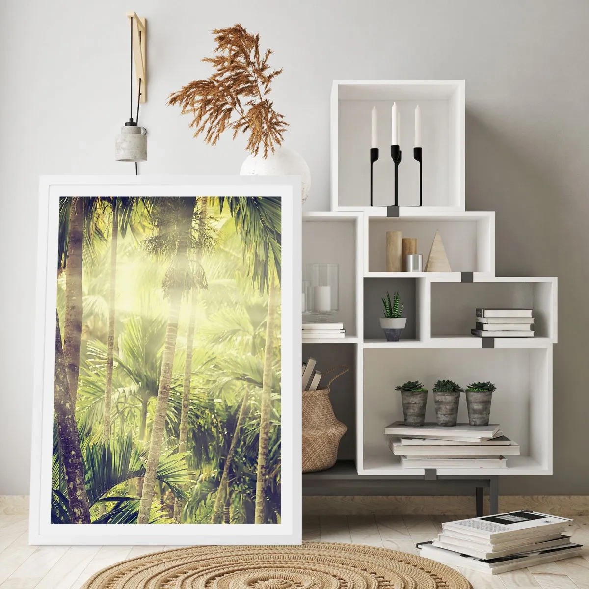 Plagát v bielom ráme - V zelenej žiare - 70x100 cm