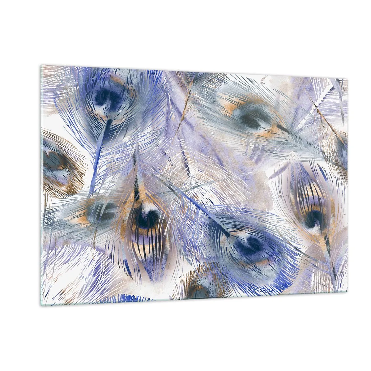 Obraz na skle - Kompozícia pávieho oka - 120x80 cm