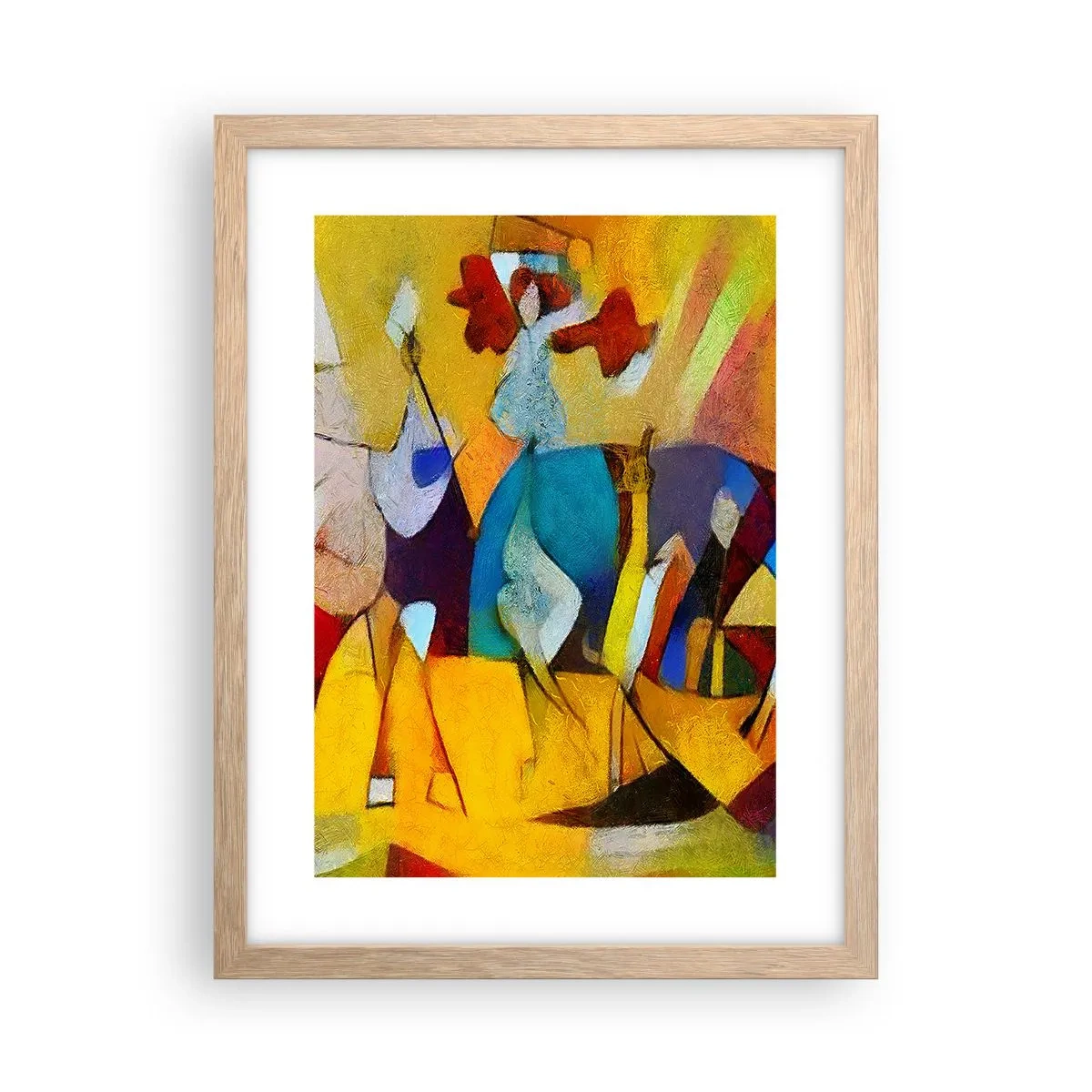 Plagát v ráme zo svetlého duba - Slnko - život - radosť - 30x40 cm