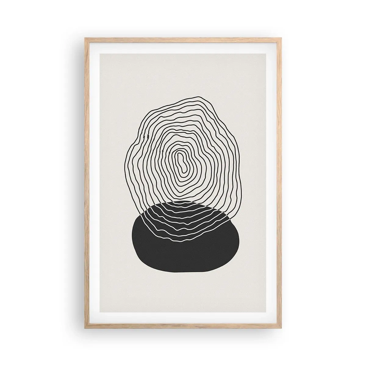 Plagát v ráme zo svetlého duba - Trvanie a kmitanie - 61x91 cm