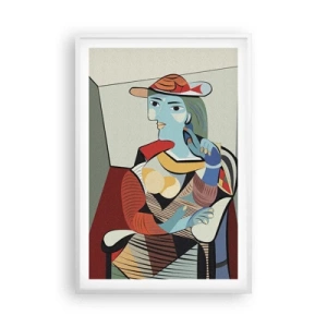 Plagát v bielom ráme - Očami Picassa - 61x91 cm