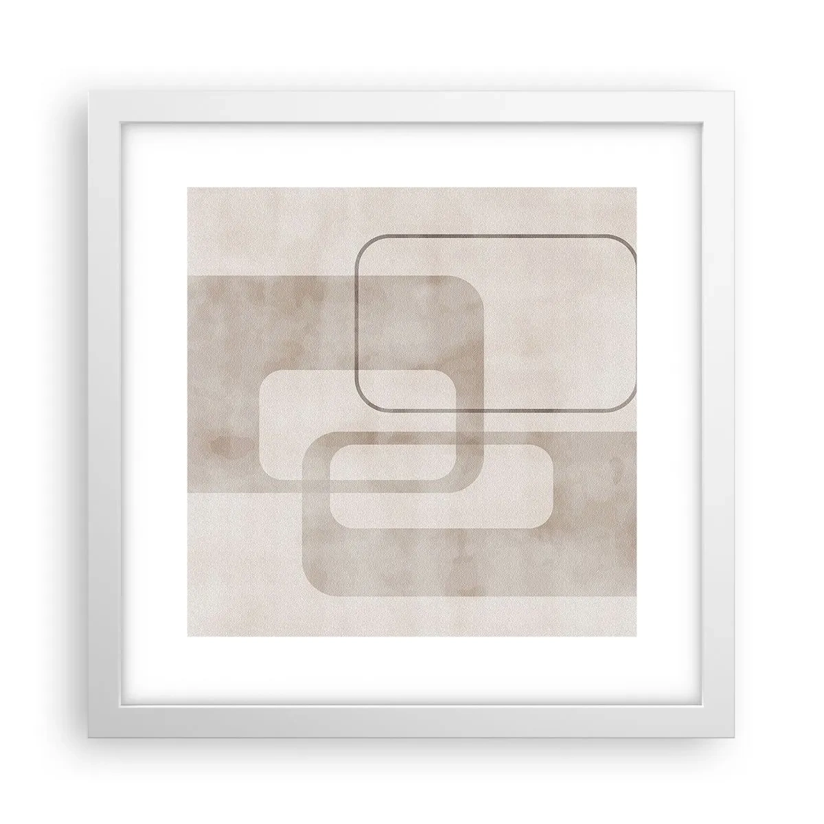 Plagát v bielom ráme - Geometrická fúga - 30x30 cm