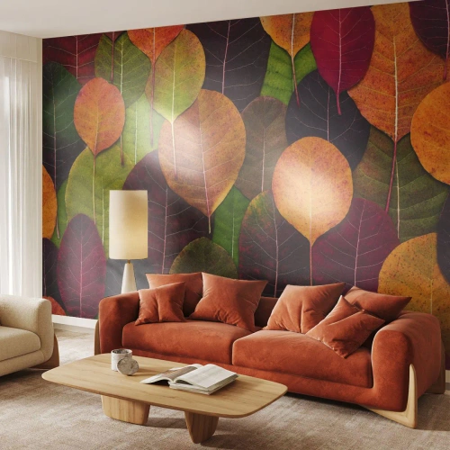 Fototapeta Standard Eco - Jesenná mozaika - Grafika, Farebné listy, Kus - 350x256 cm