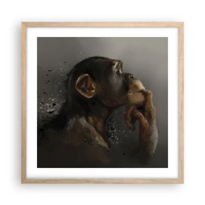 Plagát v ráme zo svetlého duba - Určite mysliteľ - 50x50 cm
