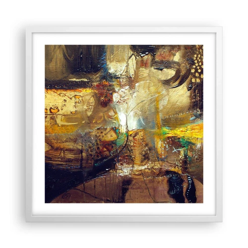 Plagát v bielom ráme - Zima, teplejšie, horúco - 50x50 cm