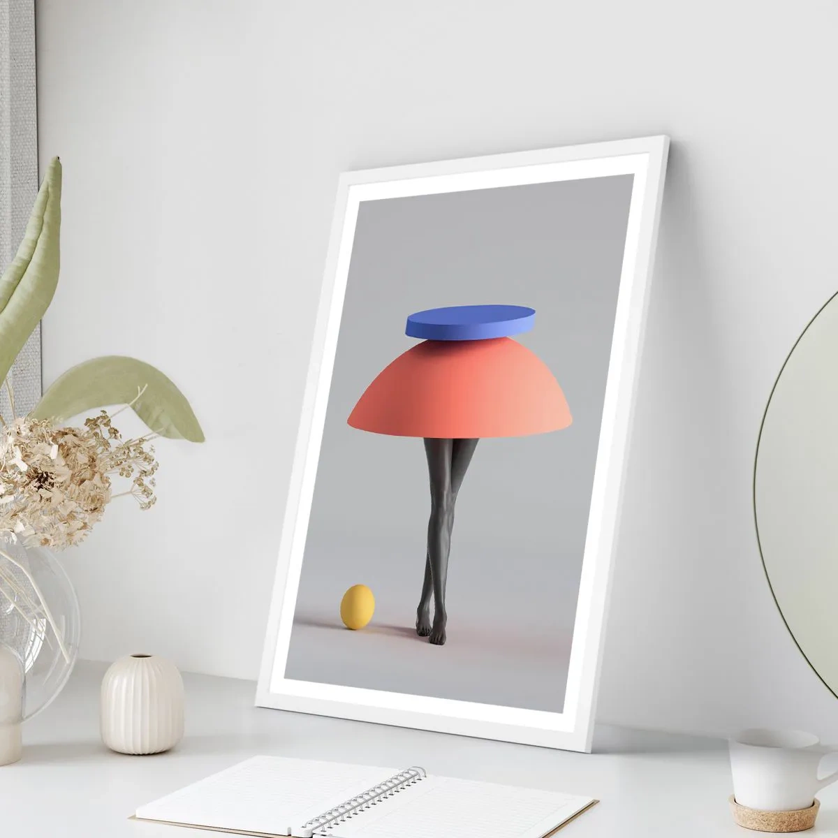 Plagát v bielom ráme - Surrealistická kompozícia - 40x50 cm