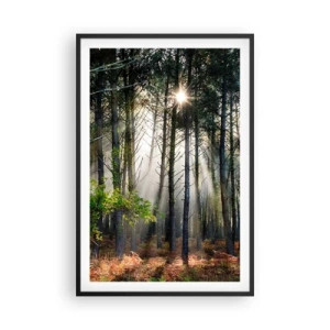 Plagát v čiernom ráme - Lesná divočina - 61x91 cm