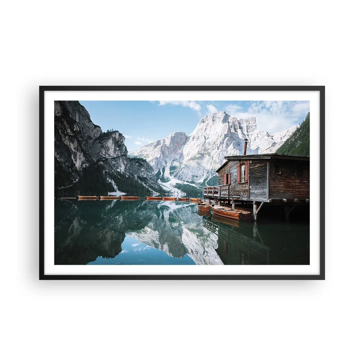 Plagát v čiernom ráme - Kryštalické, horské ráno - 91x61 cm