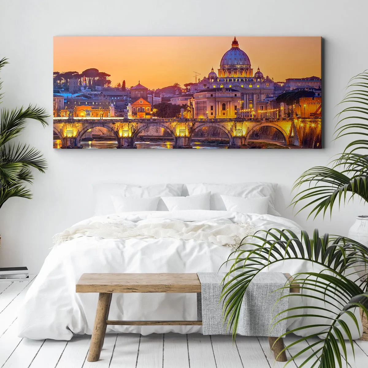 Obraz na plátne - Súmrak nad Večným mestom - 100x40 cm