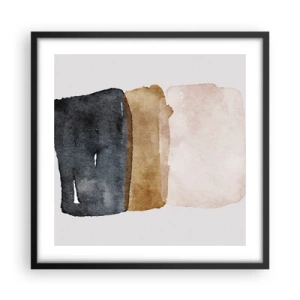 Plagát v čiernom ráme - Kompozícia zemitých farieb - 50x50 cm