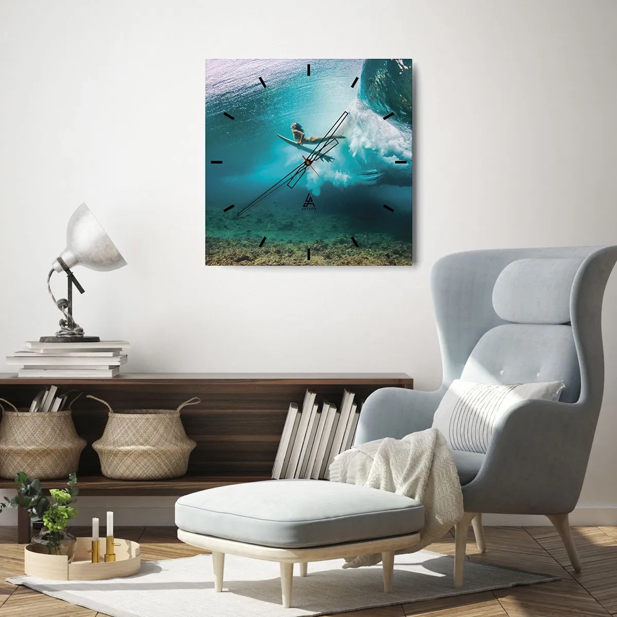 Nástenné hodiny - Podmorský svet - 30x30 cm