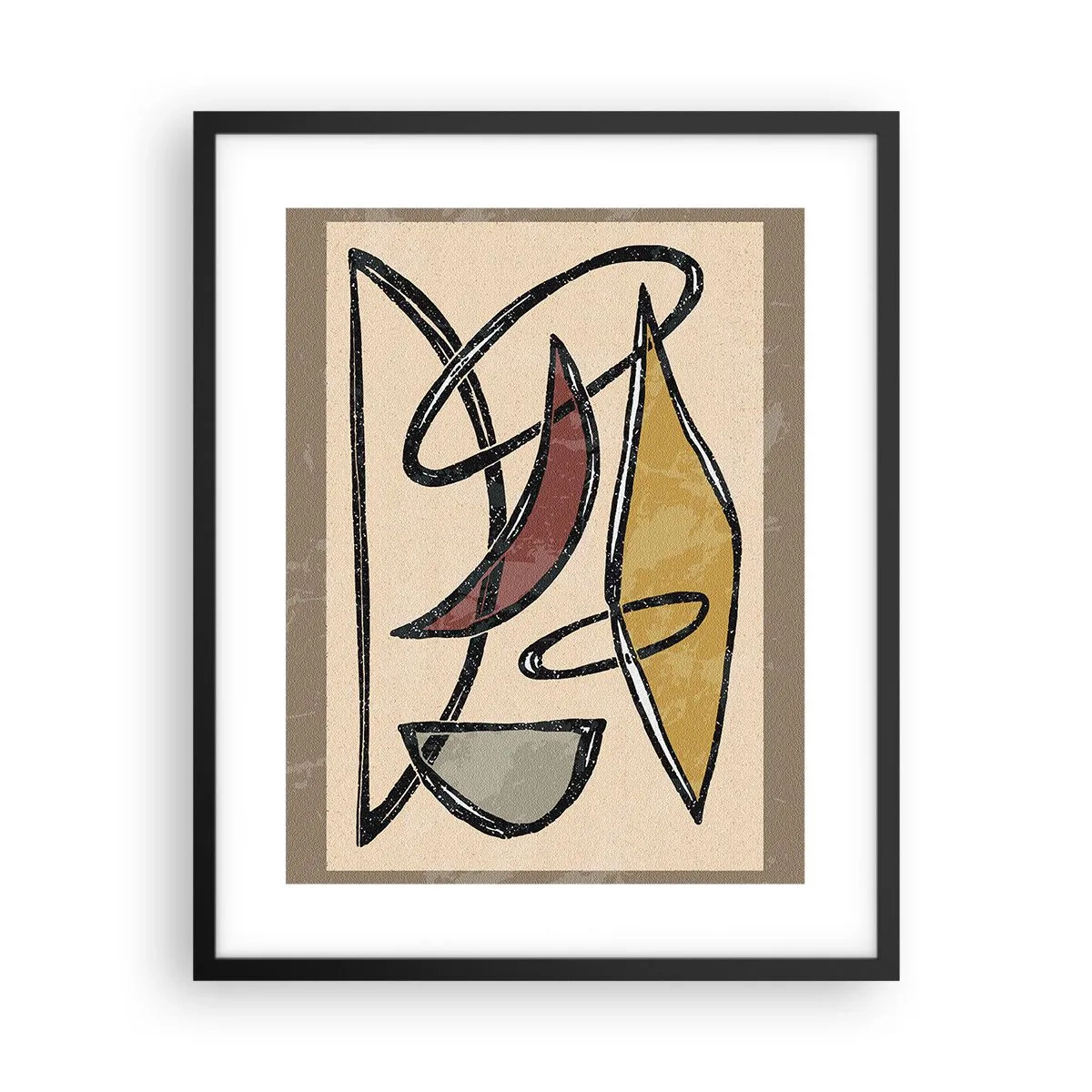 Plagát v čiernom ráme - Kompozícia – oblúky a ovály - 40x50 cm