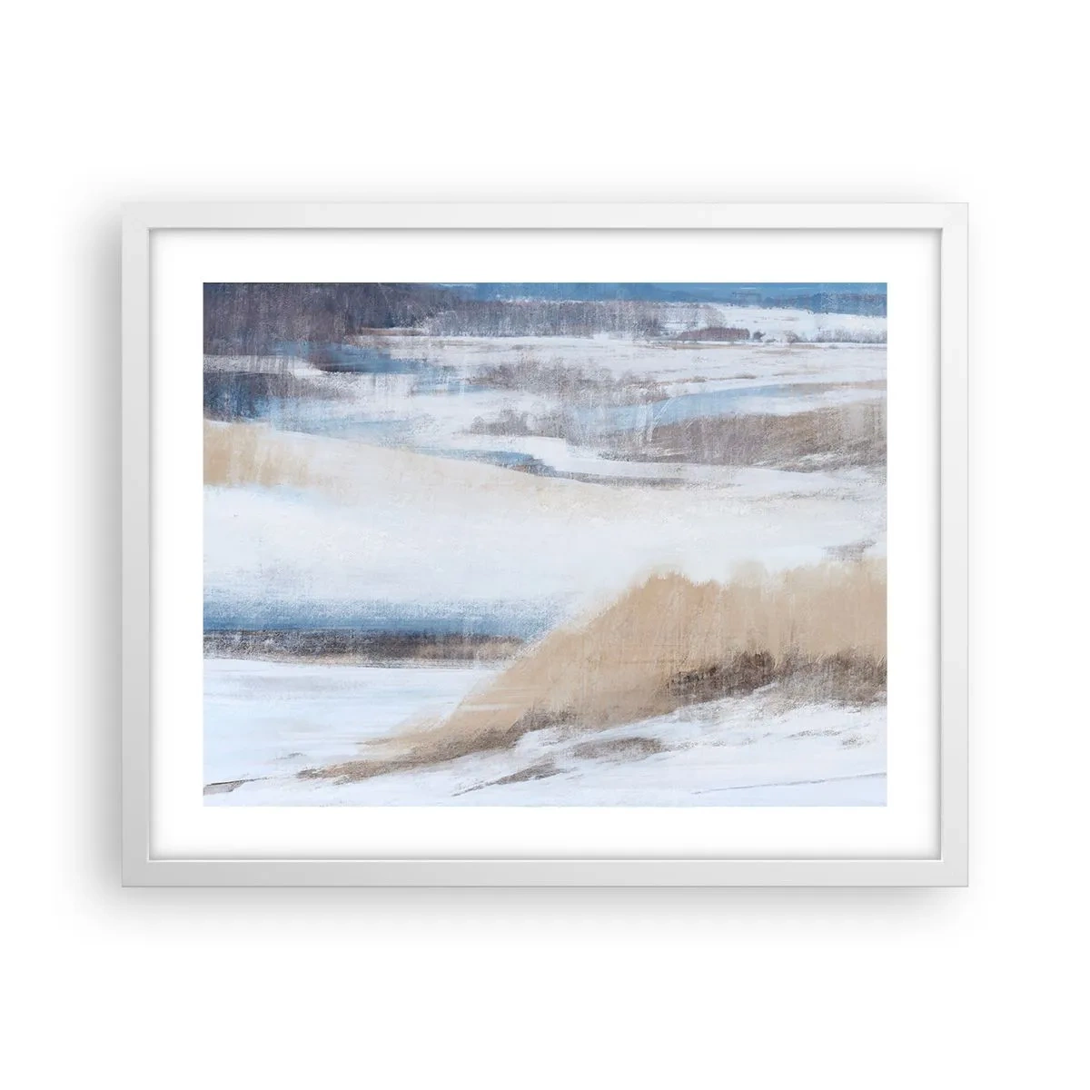 Plagát v bielom ráme - Zimná kompozícia - 50x40 cm
