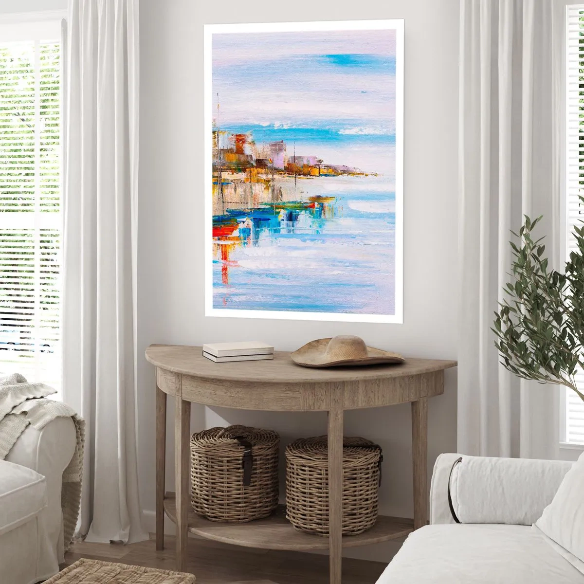 Plagát - Viacfarebný mestský prístav - 70x100 cm