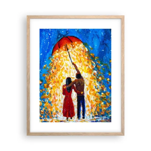 Plagát v ráme zo svetlého duba - Mágia daždivého večera? - 40x50 cm