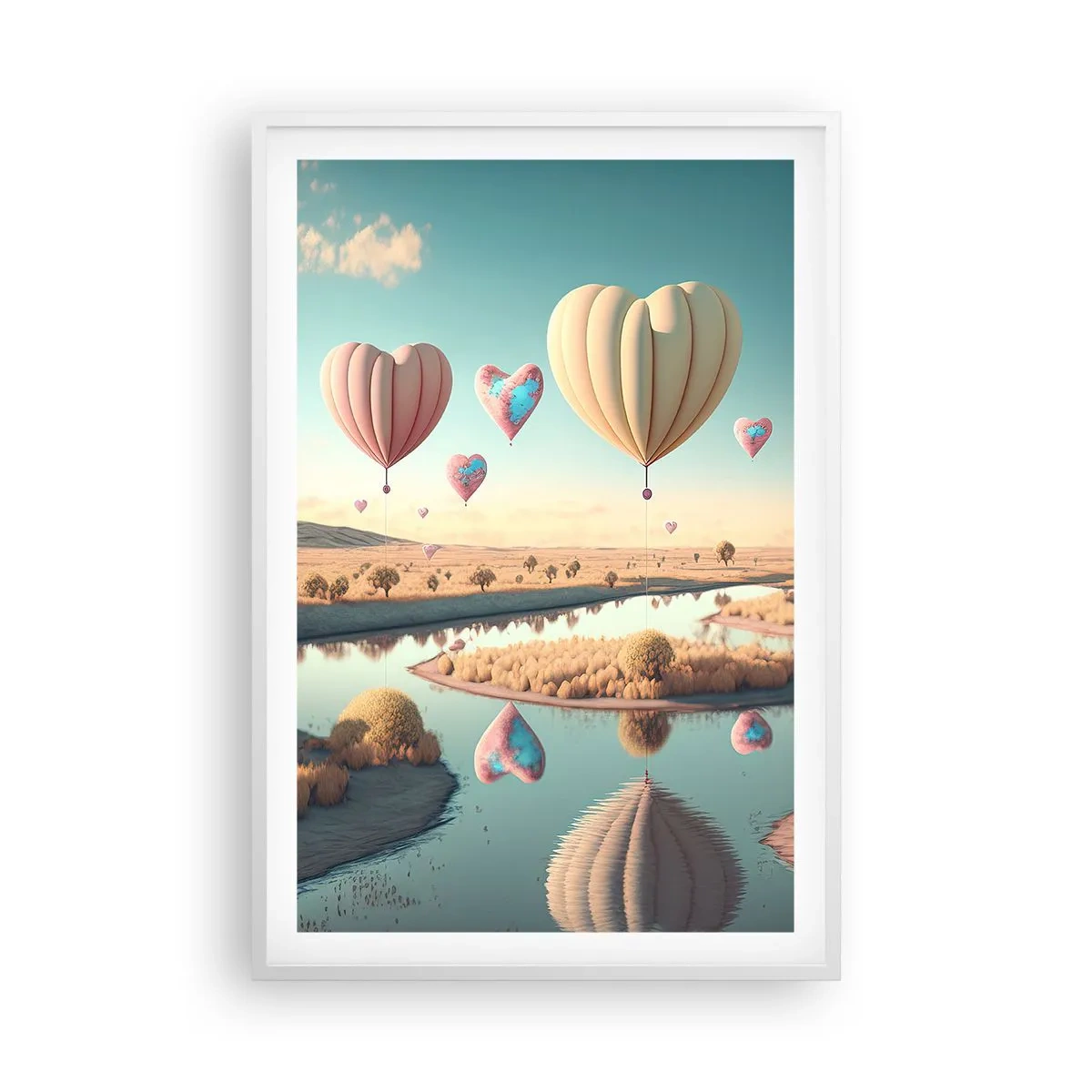 Plagát v bielom ráme - Láska ťa nechá vzlietnuť - 61x91 cm