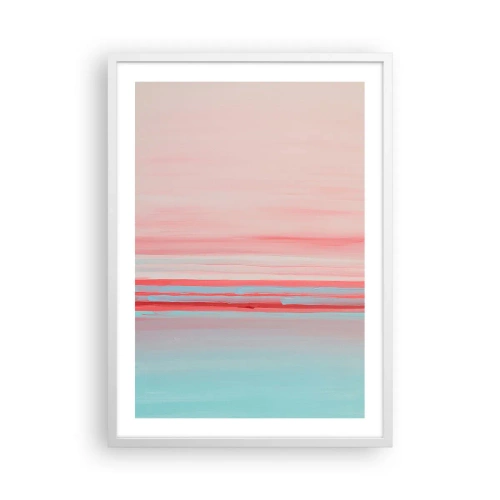 Plagát v bielom ráme - Abstrakcia za úsvitu - 50x70 cm