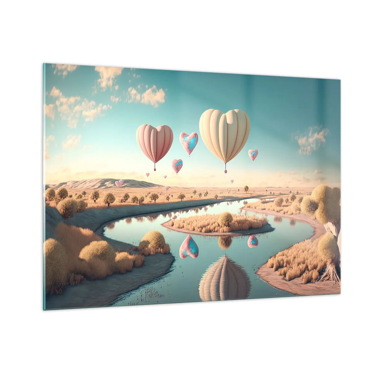 Obraz na skle - Láska ťa nechá vzlietnuť - 100x70 cm