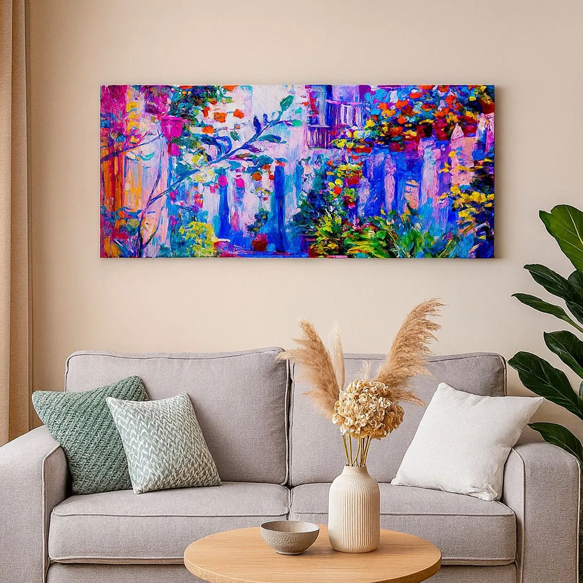 Obraz na plátne - Impresia - talianska ulička - 100x40 cm