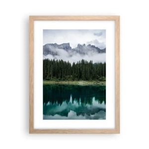 Plagát v ráme zo svetlého duba - Ticho, ticho, neprebuďme spiacu vodu…. - 30x40 cm