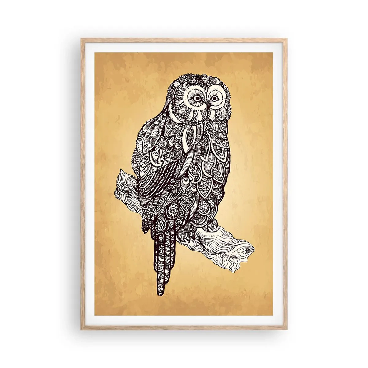Plagát v ráme zo svetlého duba - Majstrovské ornamenty múdrosti - 70x100 cm