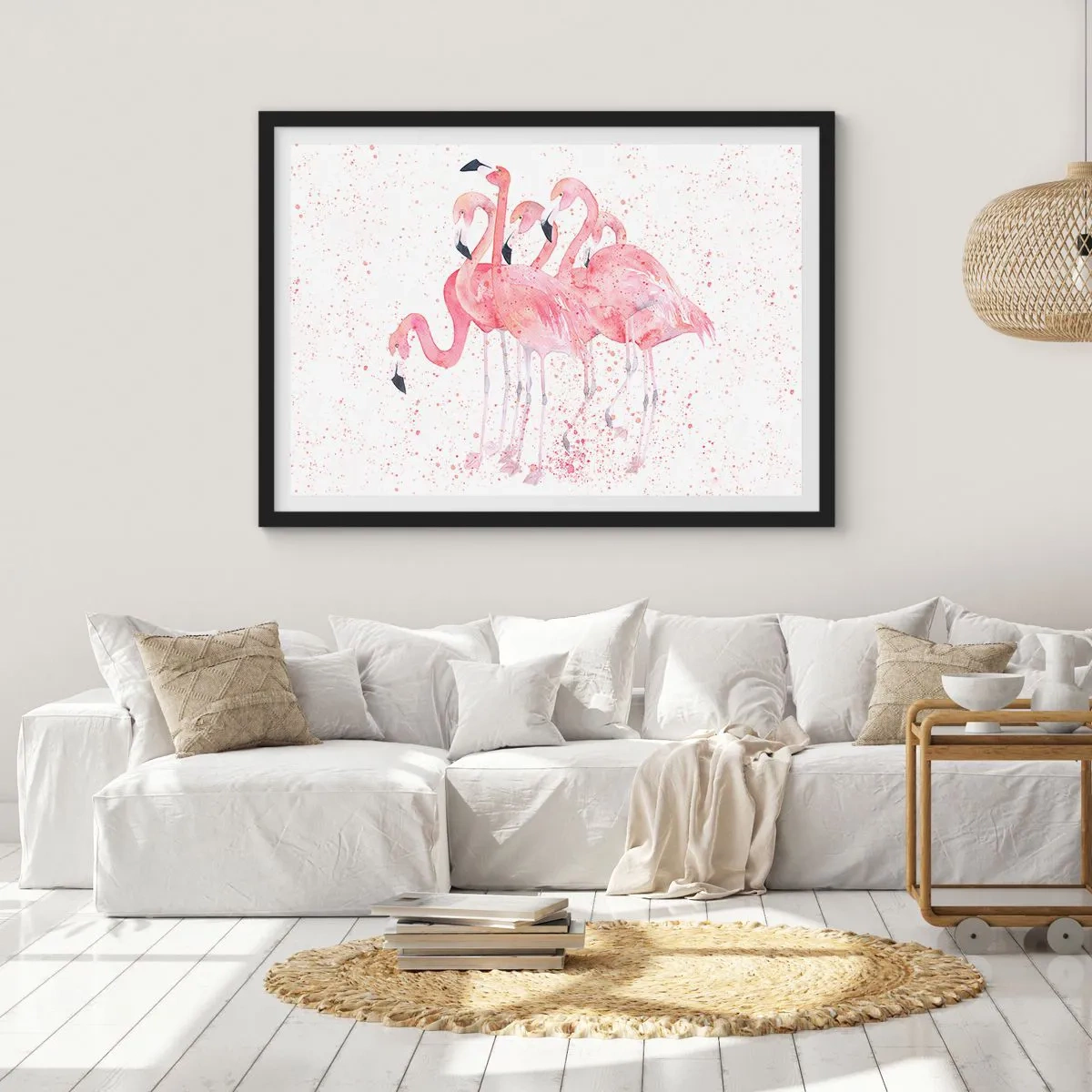 Plagát v čiernom ráme - Ružový ansámbl - 91x61 cm