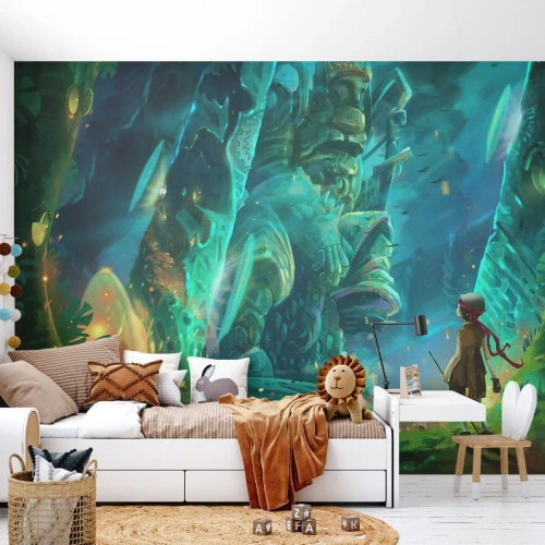 Fototapeta Standard Eco - Fantastická scéna s tajomnou sochou - 100x70cm - Z veľkej Knihy rozprávok - Moderná nástenná dekorácia do obývacej izby a spálne ARTTOR