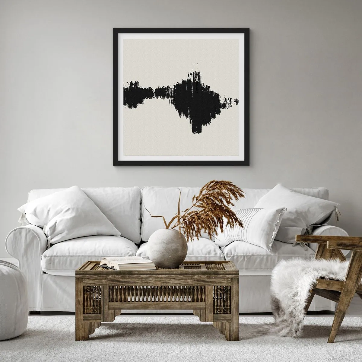 Plagát v čiernom ráme - Vibrácie predstavivosti - 30x30 cm