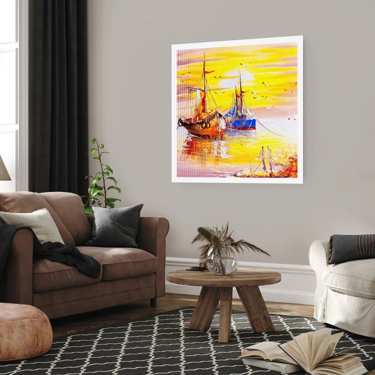 Plagát - Zaslúžený odpočinok v prístave - 50x50 cm