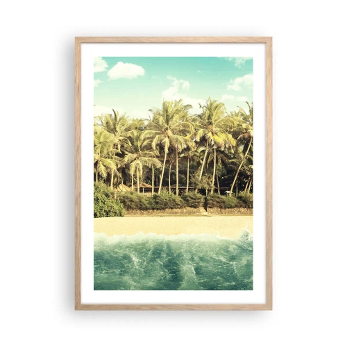 Plagát v ráme zo svetlého duba - Čo napríklad tu? - 50x70 cm