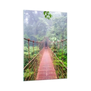 Obraz na skle - Zavesený nad korunami - 70x100 cm