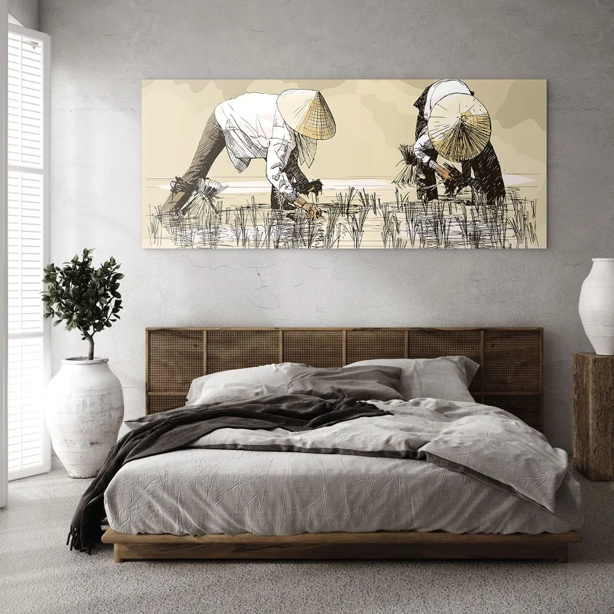 Obraz na skle - Úspešný zber - 100x40 cm