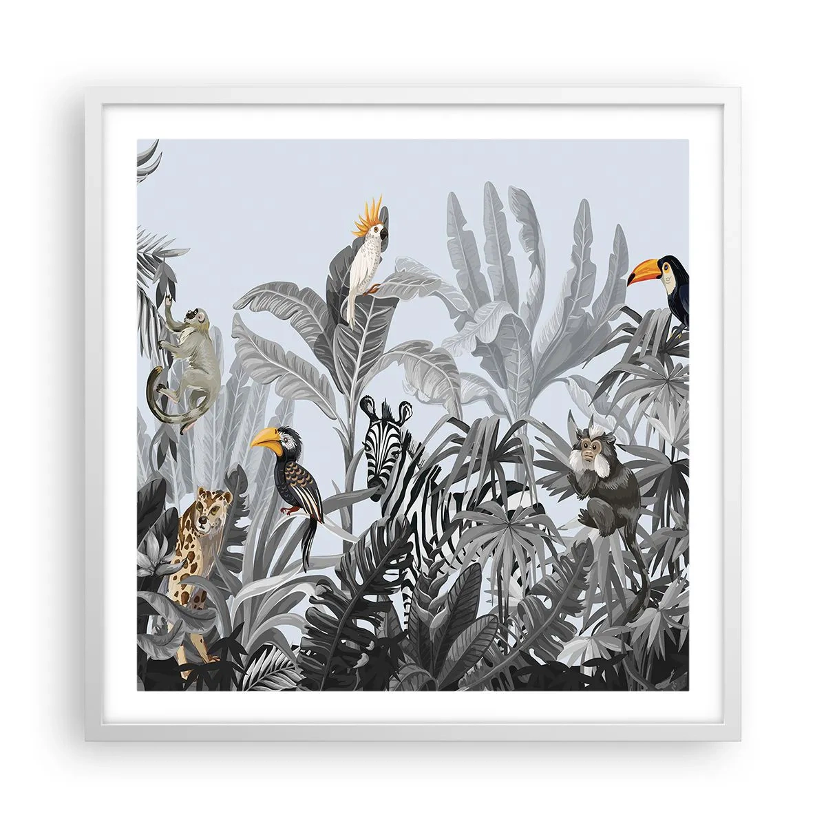 Plagát v bielom ráme - Africká rozprávka - 60x60 cm