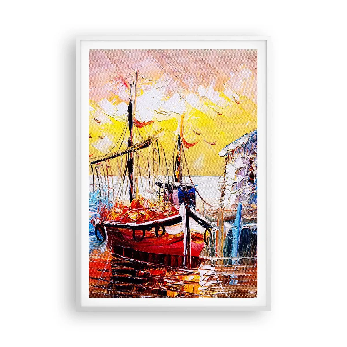 Plagát v bielom ráme - Šťastný návrat - 70x100 cm