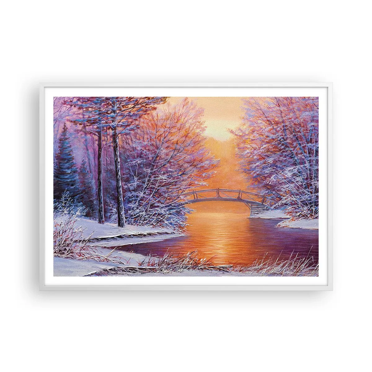 Plagát v bielom ráme - Stretneme sa tu - 100x70 cm