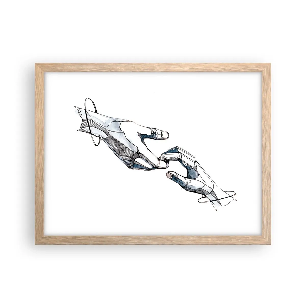 Plagát v ráme zo svetlého duba - Dobré gesto - 40x30 cm